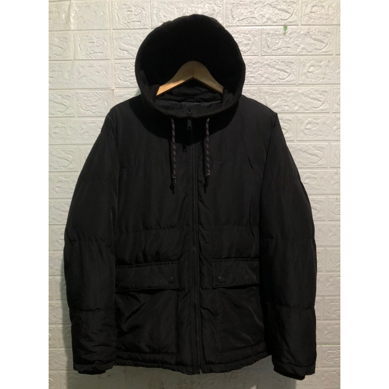 GLOBAL UNIQLO GU Down padded jaket hoodie black3