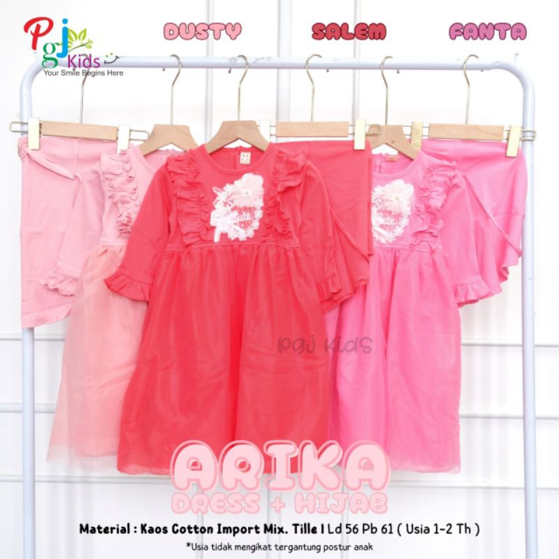 Arika Dress Anak Katun Mix Tile Free Hijab By PGJ Kids
