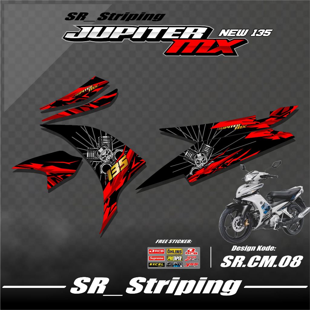 Striping Jupiter MX New 135 / Variasi Jupiter MX / Jupiter MX 135 / Stiker Jupiter MX New 135 ( Holo