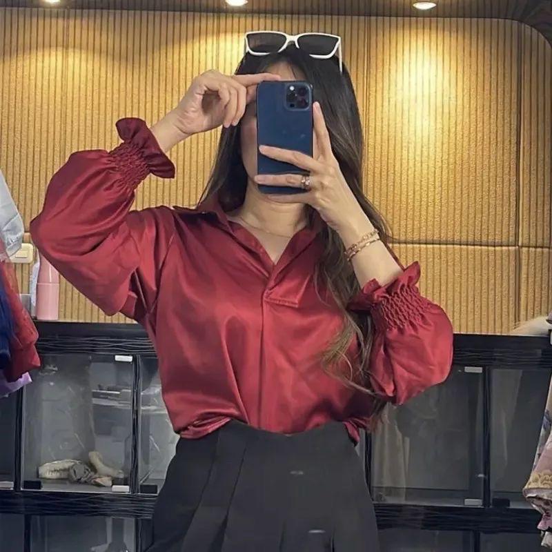 kameja satin atasan kondangan / atasan satin kondangan