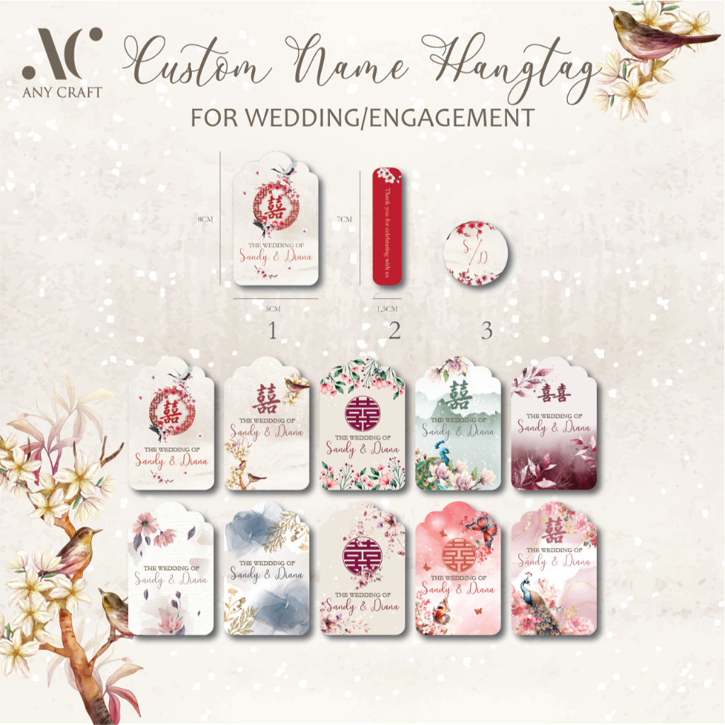 

hangtag wedding custom nama hangtag pernikahan minimalis estetik hangtag pernikahan full color