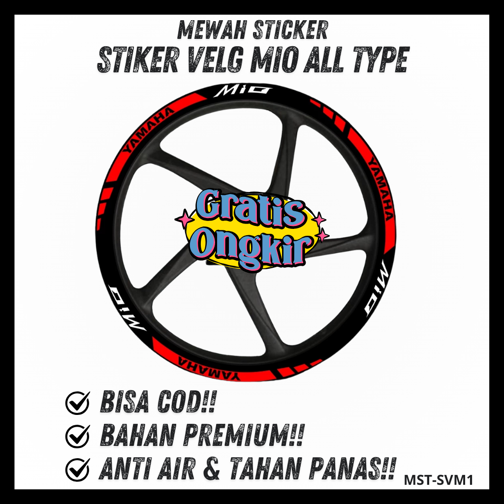 Stiker Velg Sticker velk stiker Pelk yamaha mio sporty m3 mio S GT mio J SOUL