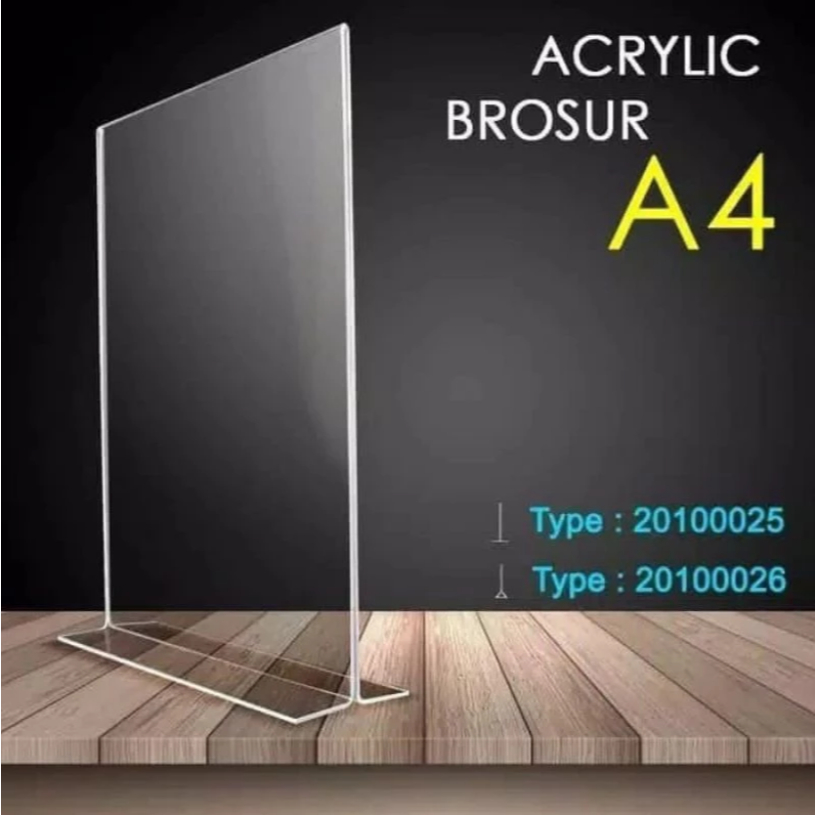 

Tempat brosur Akrilik A4 2MM / Tent card Akrilik / Tent holder Akrilik /Akrilik QRist barcode