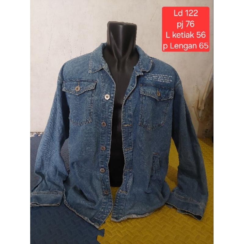 Clride jaket jeans pria jaket denim pria ukuran besar oversize