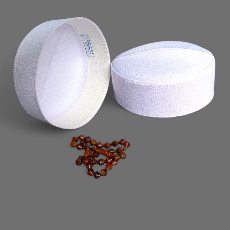 kopiah putih Kalbut polos peci batok tinggi 9 kopiah haji polos putih