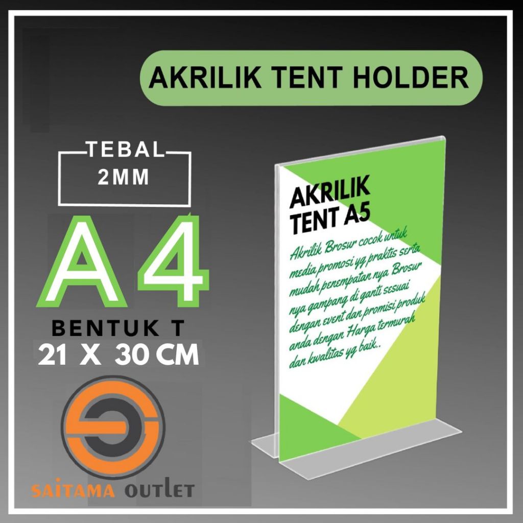 

Tempat brosur Akrilik A4 / Tent card Akrilik / Tent holder Akrilik /Akrilik QRist barcode / Stand Akrilik