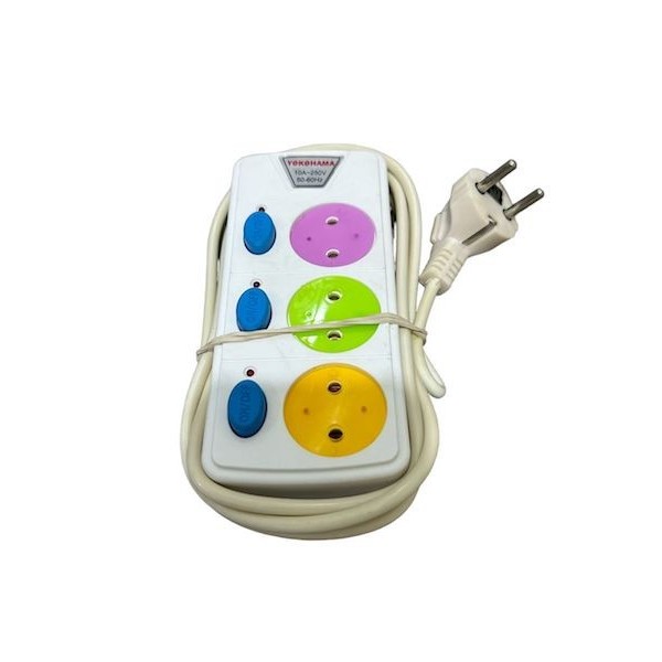 Yokohama Stop Kontak Listrik 3 Lubang 1.8METER With Saklar Switch
