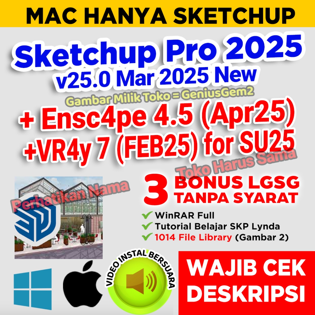 Sketchup Pro 2025+Vray +Enscape [USB/DRIVE]