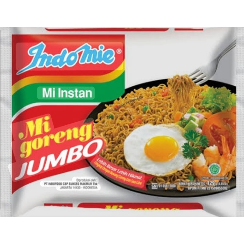 

INDOMIE GORENG JUMBO/ MIE GORENG RENDANG ( 1 KARTON ) 129 GRAM ISI 24 BUNGKUS