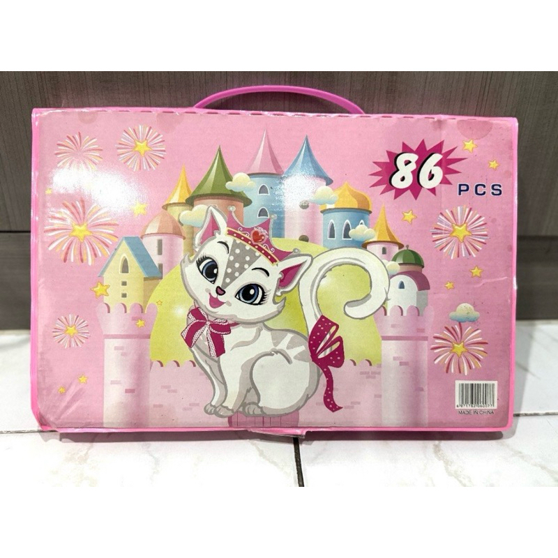 86 pcs art set crayon pensio warna coloring cat air alat lukis