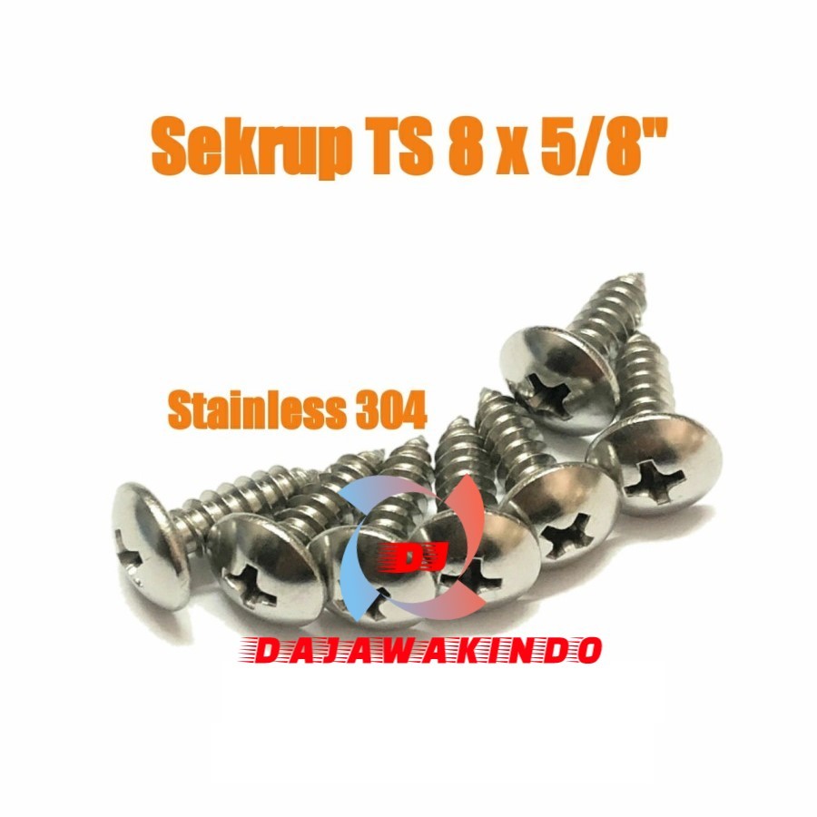 Sekrup TS 8 x 5/8 / Sekrup TS Stainless 8 x 5/8 / Sekrup Payung SS 304