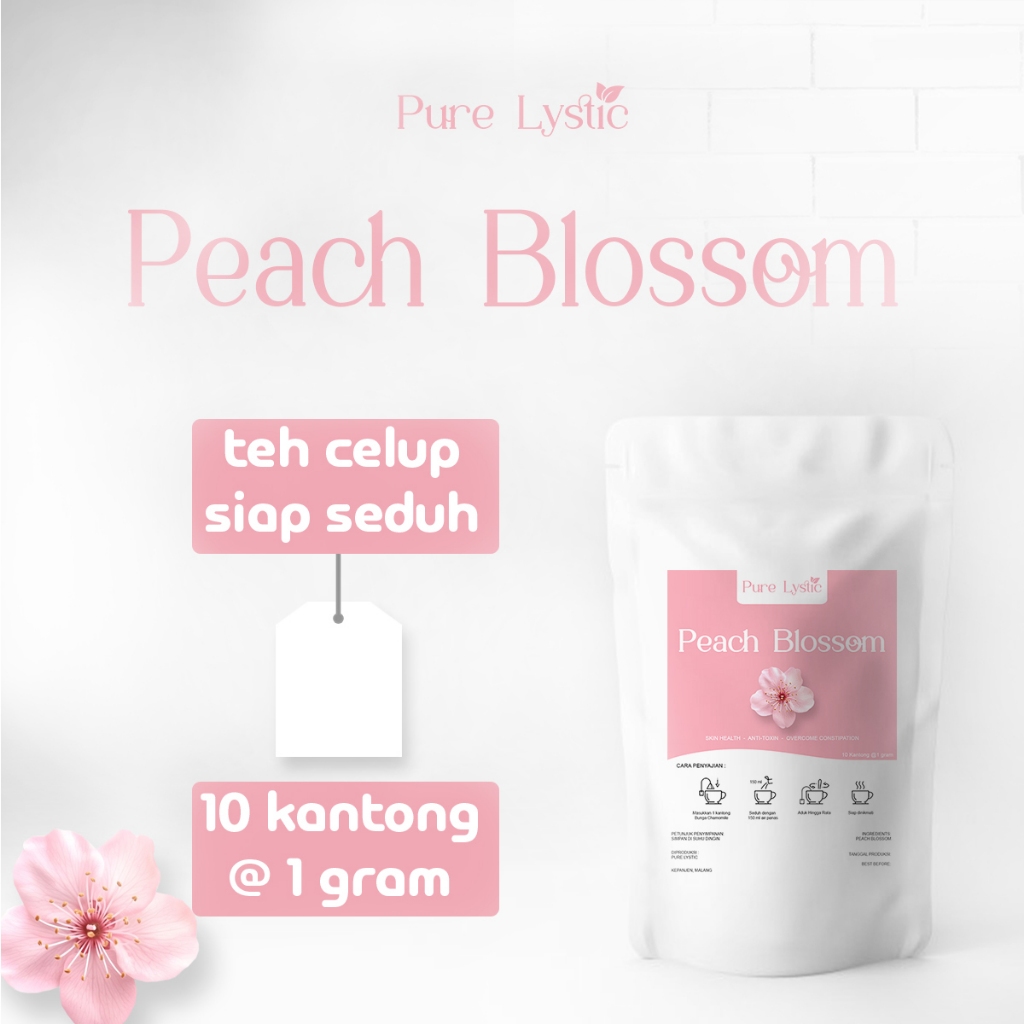 

Pure Lystic - Peach Blossom melembabkan dan menghaluskan Kulit Buang Racun Tubuh Teh Siap Seduh