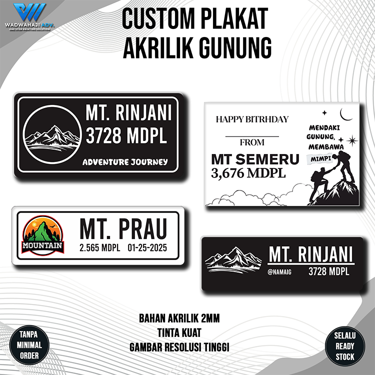 

Custom Akrilik Plakat Gunung | Plakat Gunung untuk Hiking | Plakat Tulisan Gunung Papan nama Gunung wadwahaji
