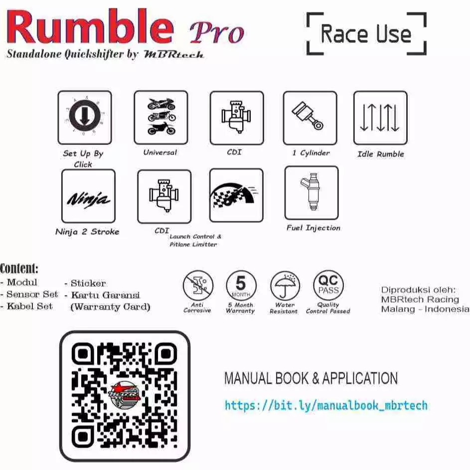 RUMBLE PRO Idle Rumble, Launch Control & Pitlane Limitter 1 Cylinder