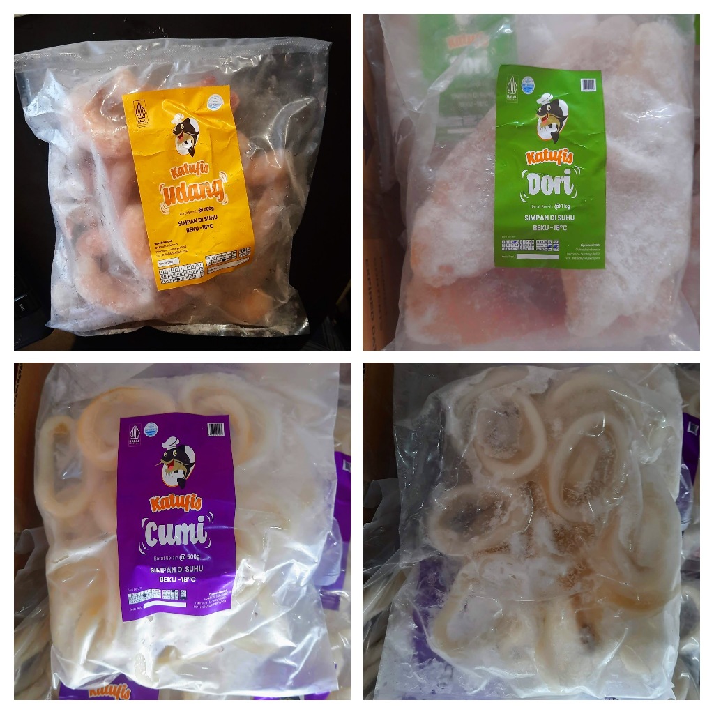 

KATUFIS Ikan Dori Fillet 1KG | Squid Rings 500GR | Udang Kupas Small 500GR | Frozen Seafood Praktis