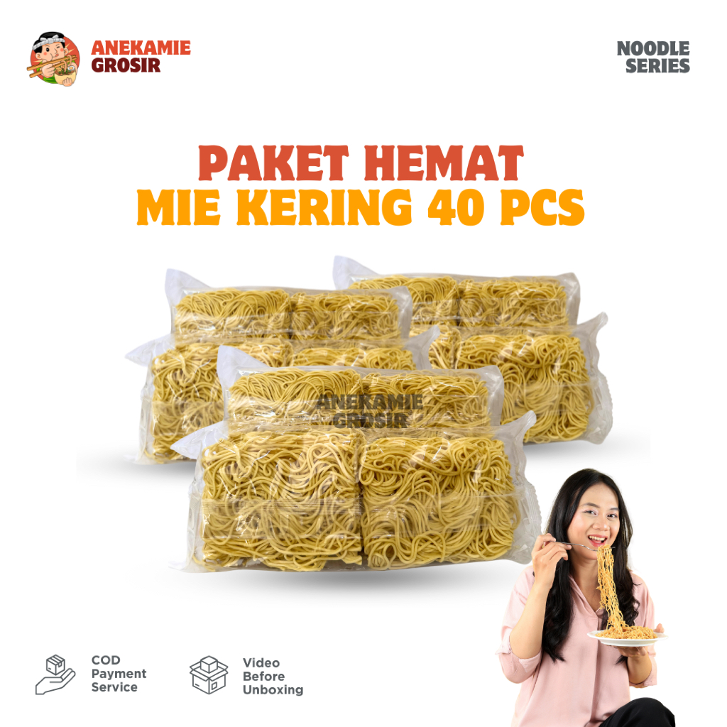 

Mie Kering 40 Porsi TANPA BUMBU Mie Level Kekinian ala Gacoan, Kober, Wizzmie