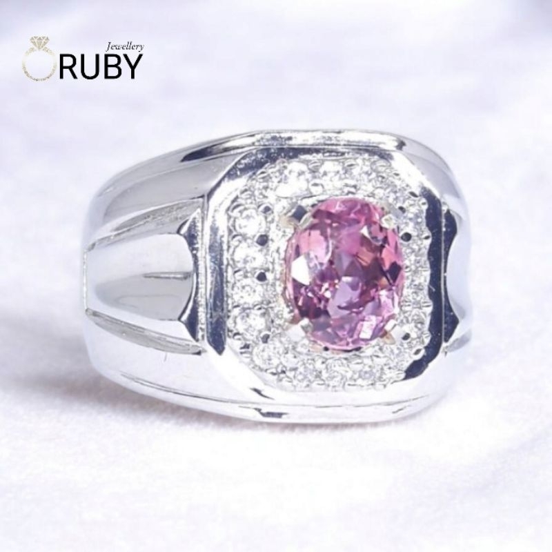 Cincin Batu Natural Pink Tourmaline Size Kantoran