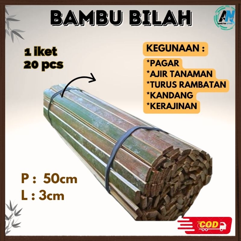 Bambu Bilahan / Bilahan Bambu Jeruji Kandang / Ajir Tanaman / Bilahan Bambu 50 cm