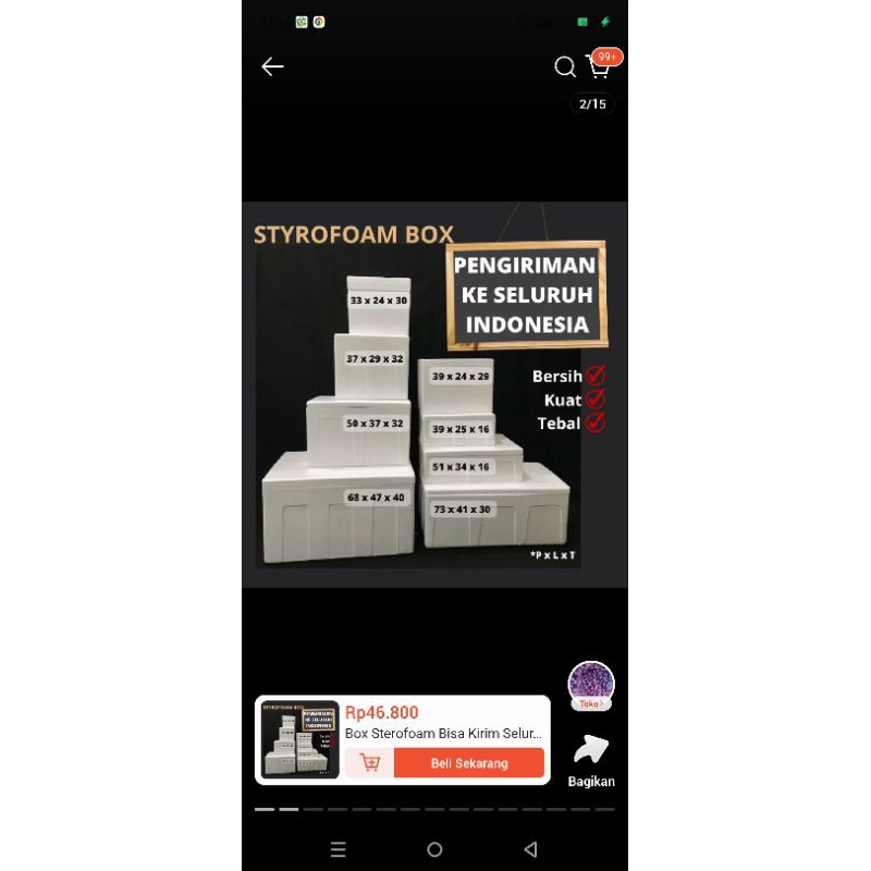 

styrofoam, dus, bublewrap packing tambahan