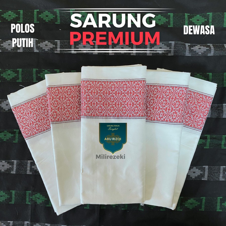 Sarung Dewasa Wadimor Semi Warna Polos Putih & Hitam Mewah - hitam songket
