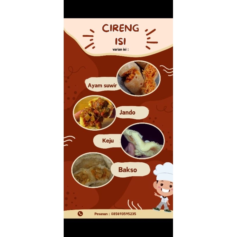 

Cireng isi frozen isi 5 (bisa mix)