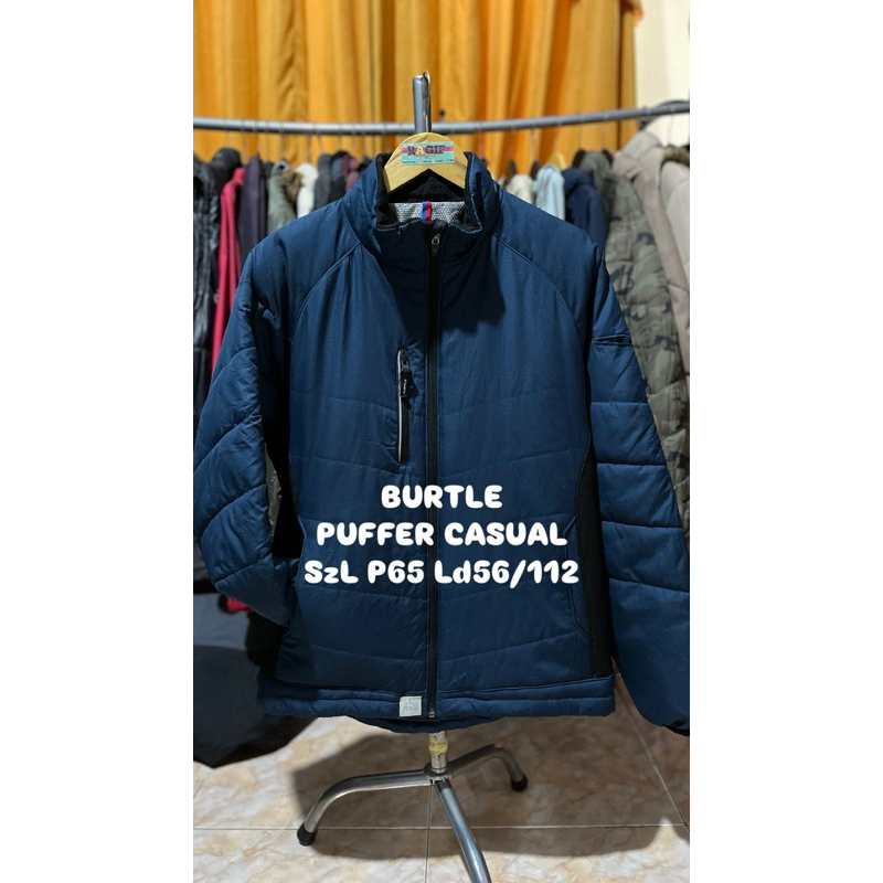 JAKET BURTLE PUFFRR  BIRU CASUAL