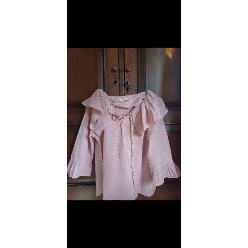 preloved blouse sailor pink