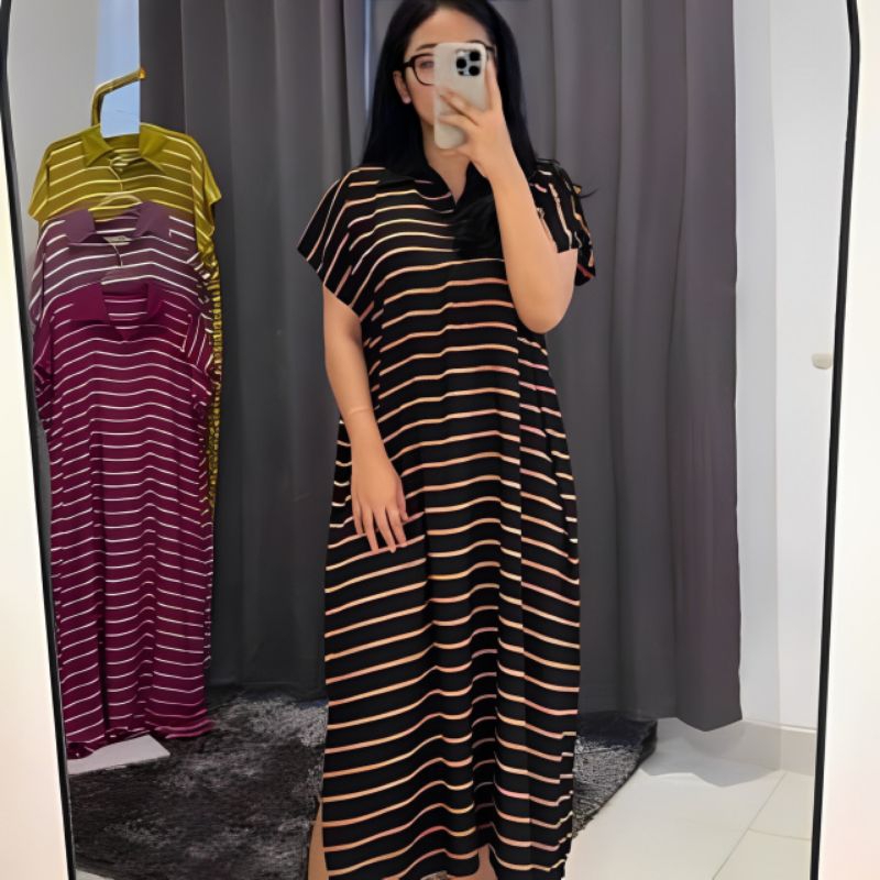 Daster Safira Salur Kerah Bahan Rayon Premium Busui Friendly Resleting