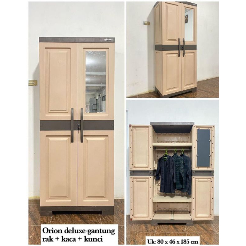 LEMARI PLASTIK 2 PINTU KACA ORION