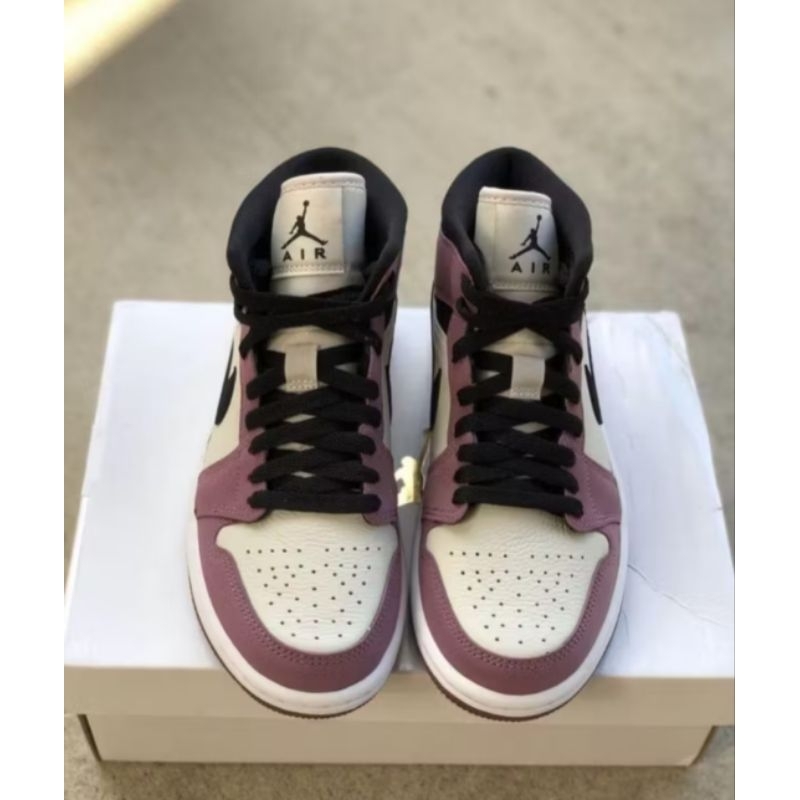Nike Air Jordan 1 Mid Light Mulberry Mid Berry Pink Purple Black Authentic