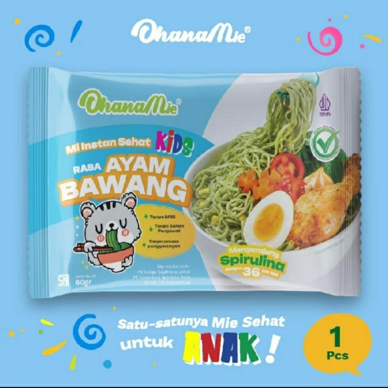 

OHANA Mie Instan Ayam Bawang Anak Sehat Kaya Gizi Tanpa MSG (60g)