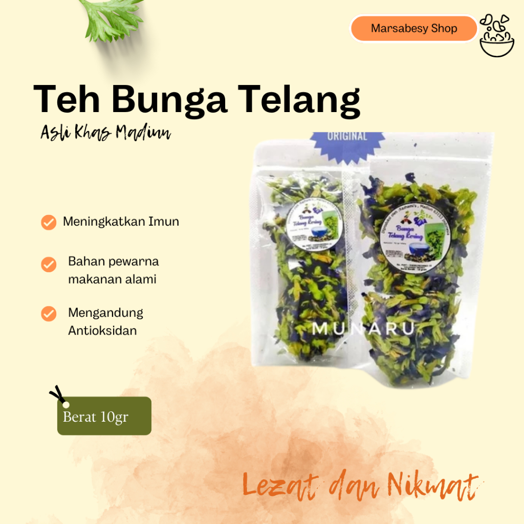 

NEW Teh Bunga Telang Kering Murni 10gr / Blue Tea / Butterfly Pea Flower MURAH BERKUALITAS