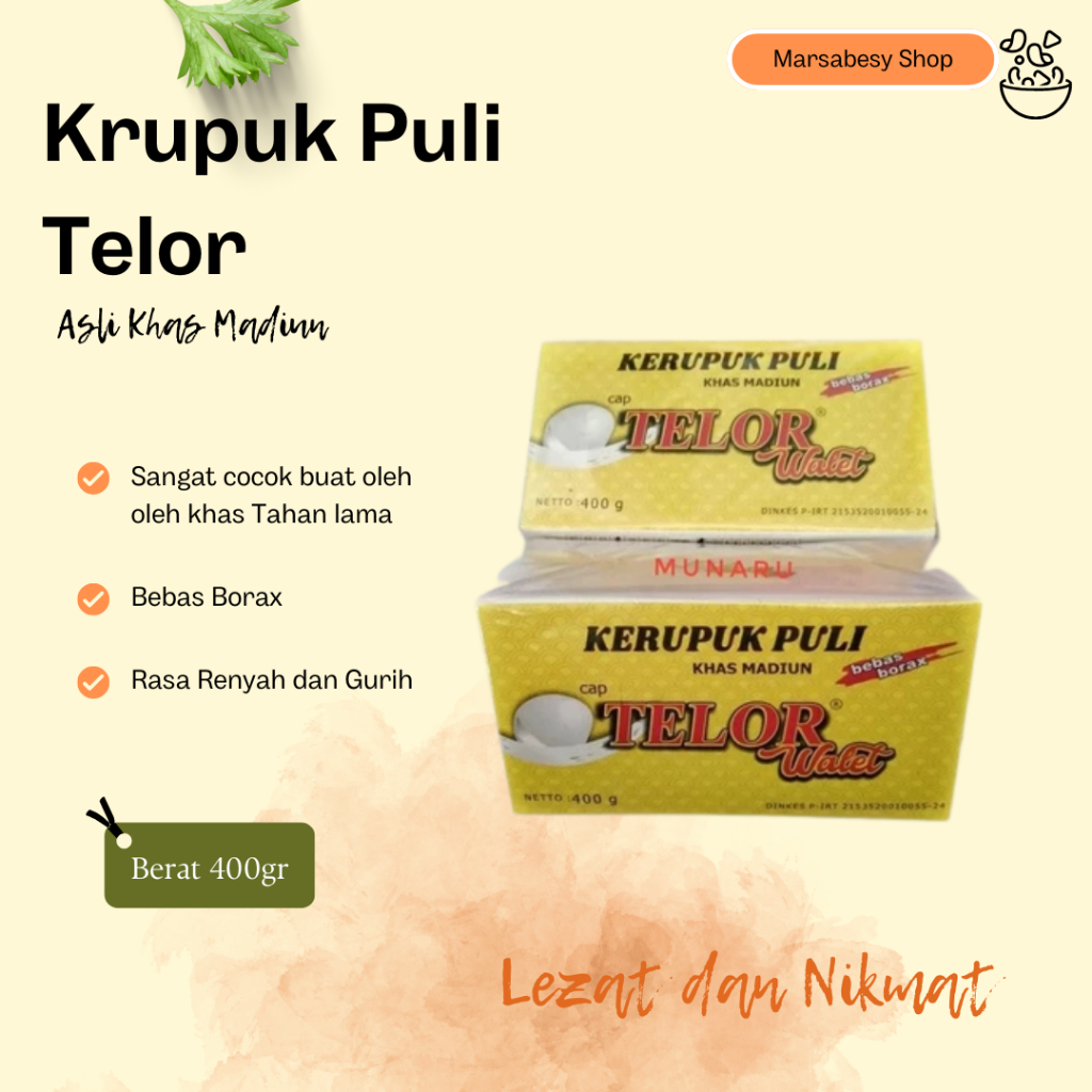 

NEW Krupuk Puli Telor Walet Asli Lempeng Kerupuk Beras Khas Madiun MURAH BERKUALITAS