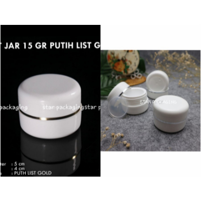 Pot Cream 15Gr Pot Cream 15 Gram Putih List Gold / Silver Pot Kosmetik