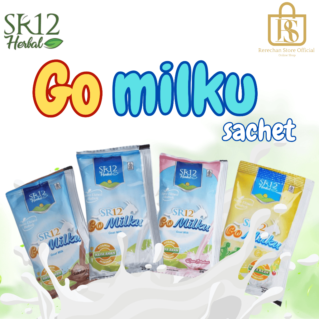 

GOMILKU SR12 SUSU KAMBING ETAWA/ GOAT MILK SACHET TANPA GULA 25 GRAM