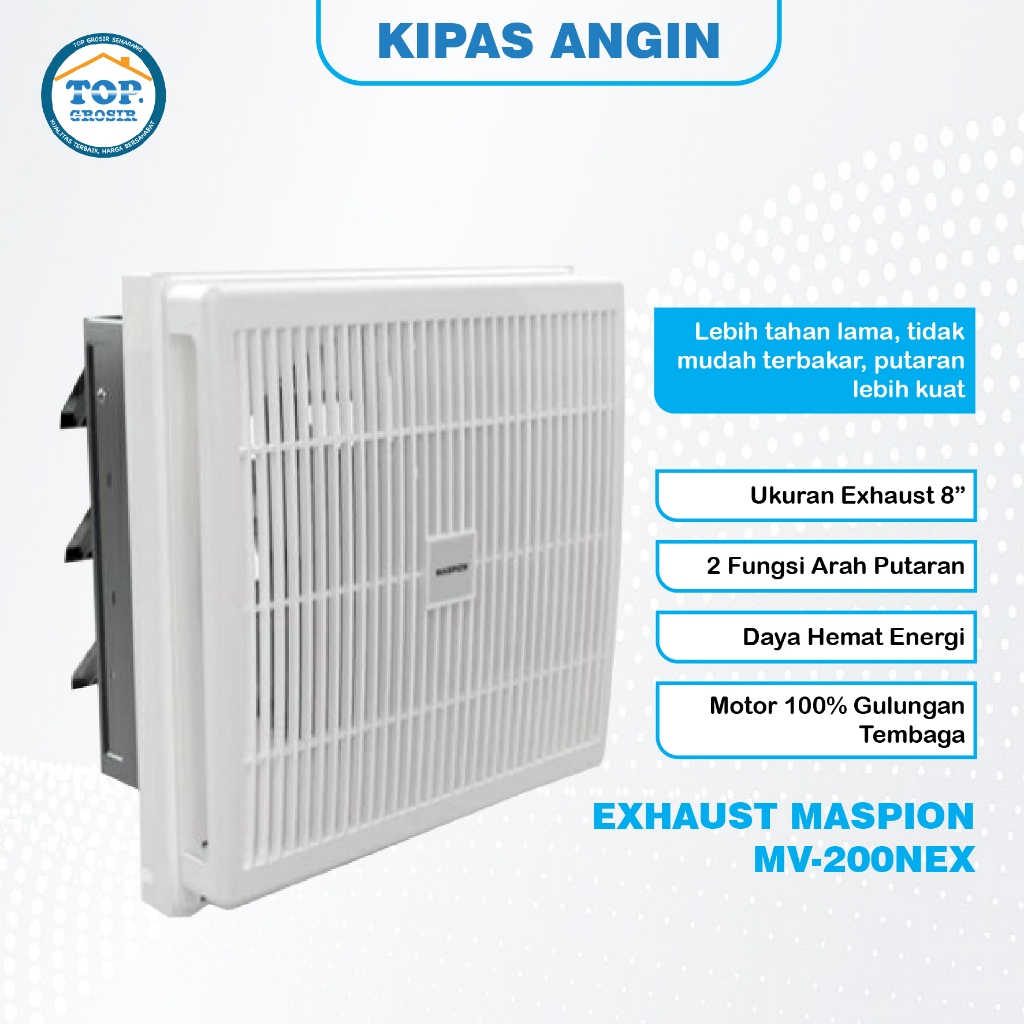 KIPAS ANGIN VENTILASI Maspion MV-200NEX 8INCH/ MV-250NEX 10''/ MV-300NEX 12''/- Exhaust Fan 8 inch 2