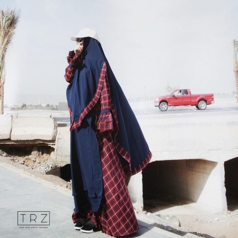 set dress gamis khimar syar'i by trz.her PL Preloved