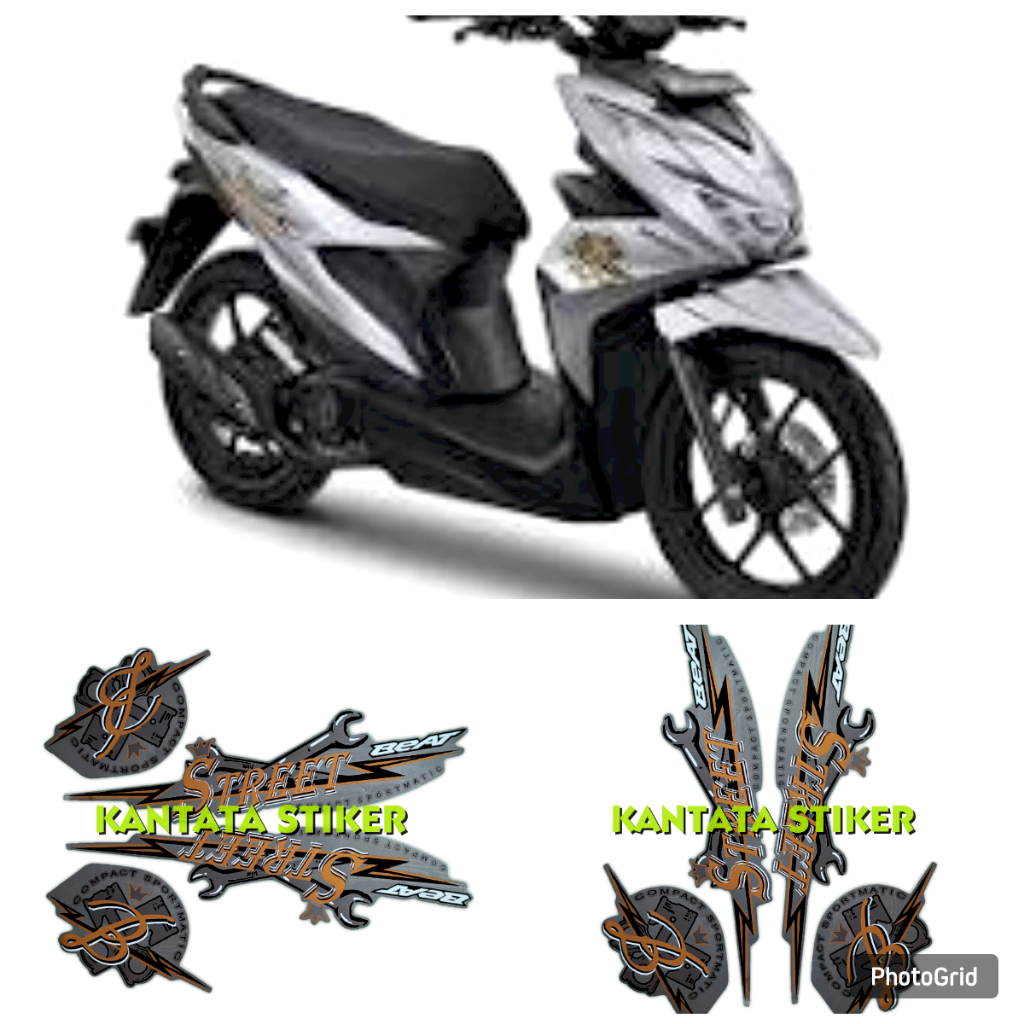 STIKER STRIPING LIS BODY MOTOR BEAT STREET 2020 SILVER STANDAR FULL SET