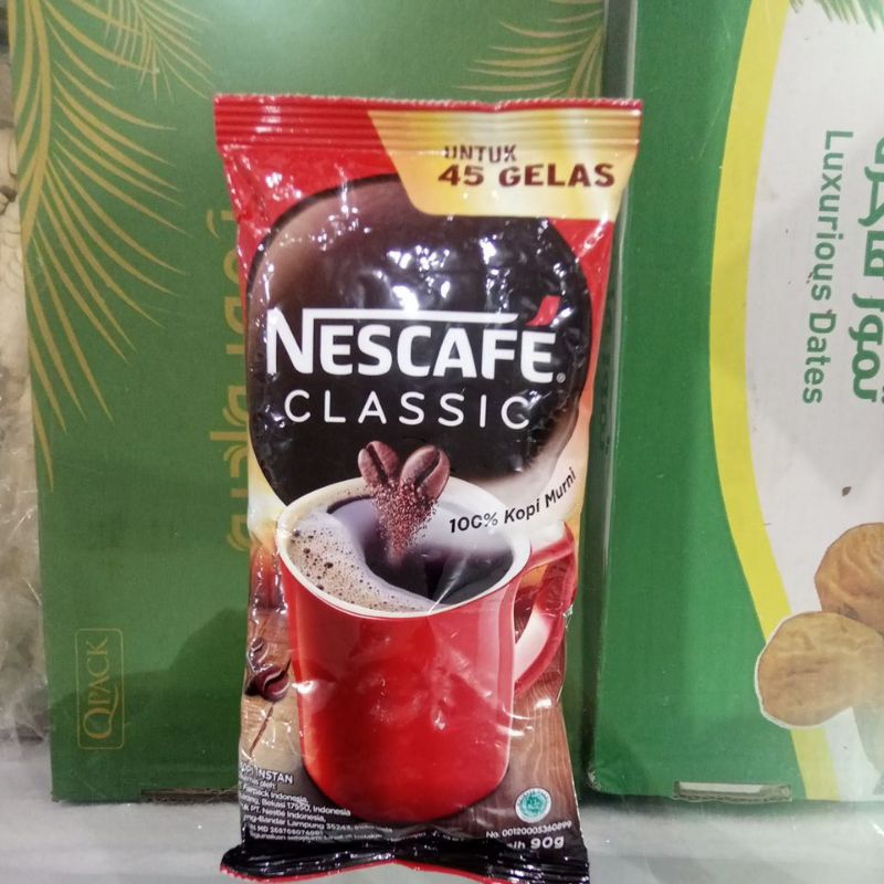 

COFFE NESCAFE CLASSIC KOPI INSTAN 100 % BERAT BERSIH 90GR untuk 45 gelas