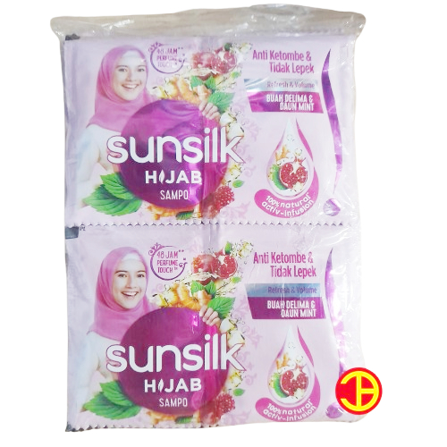 Sunsilk Hijab Shampoo Buah Delima dan Daun Mint Sachet 10 ml x 12 pcs