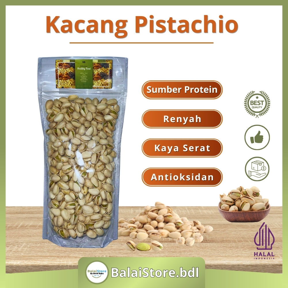 

Kacang Pistachio Roasted Kacang Fustuk 1 Kg Oleh Oleh Haji dan Umrah Kacang Khas Arab