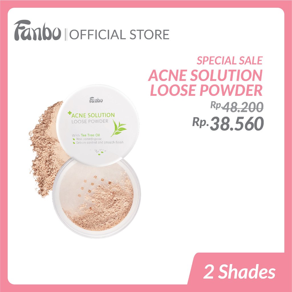 Fanbo Acne Solution Loose Powder - 01 Oriental Yellow -  Bedak tabur khusus untuk kulit berjerawat d