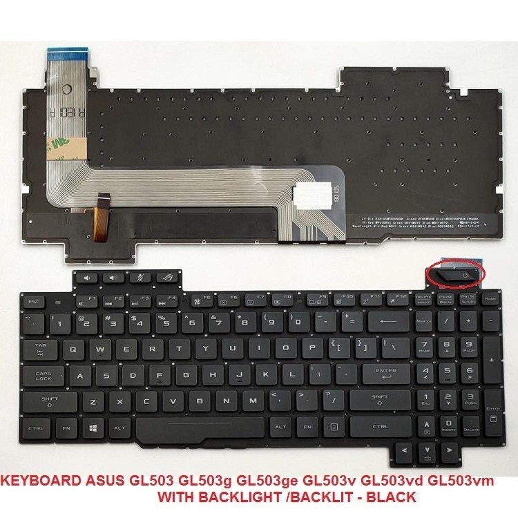 Keyboard Laptop Asus ROG STRIX GL503 GL503V GL503VD GL503G GL503GE Backlight