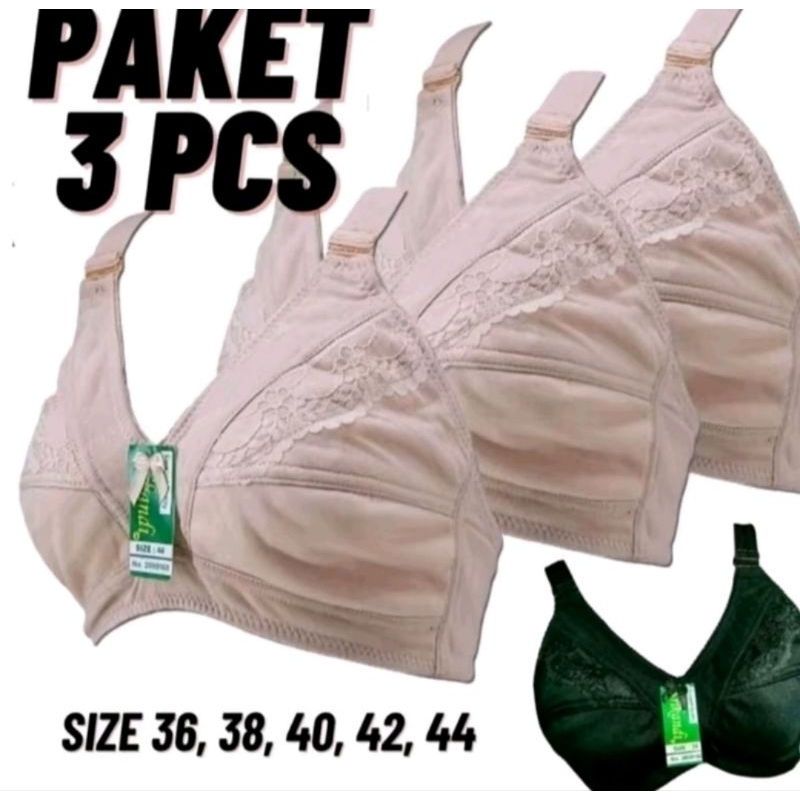 paket hemat 3 pcs BH SRIKANDI JUMBO// BH TANPA BUSA TANPA KAWAT