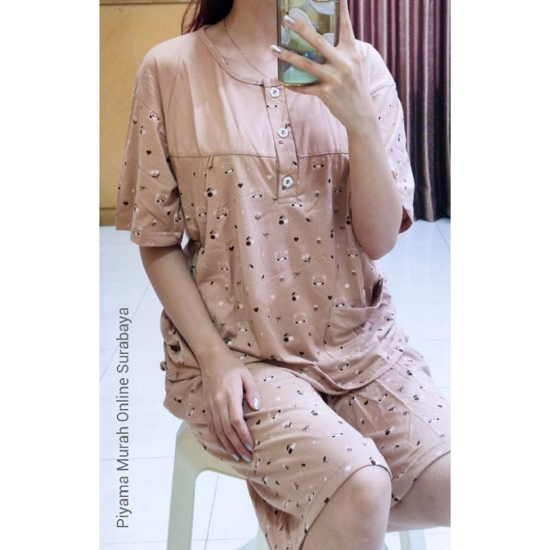 BNV jumbo & jumbo 5xl, Setelan Babydoll Celana 3/4 - Tangan Pendek Kaos Halus