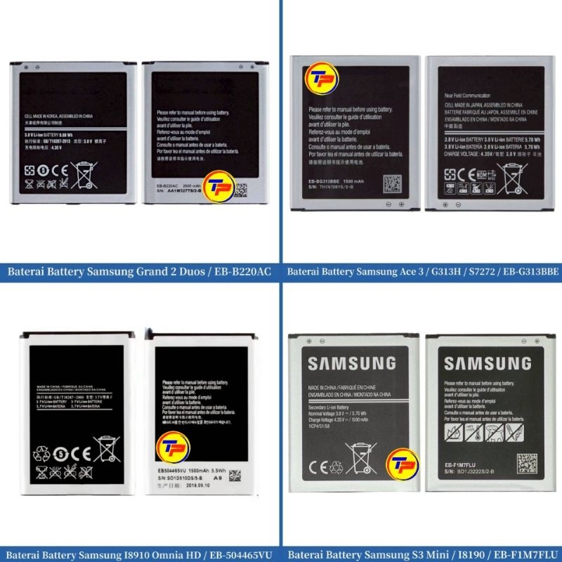 Baterai Battery Samsung EB-B220AC / EB-G313BBE / EB-504465VU / EB-F1M7FLU / Grand 2 Duos / S7272 / I