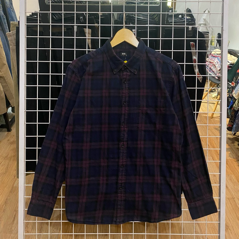 Uniqlo Plaid Purpel Flannel Shirt