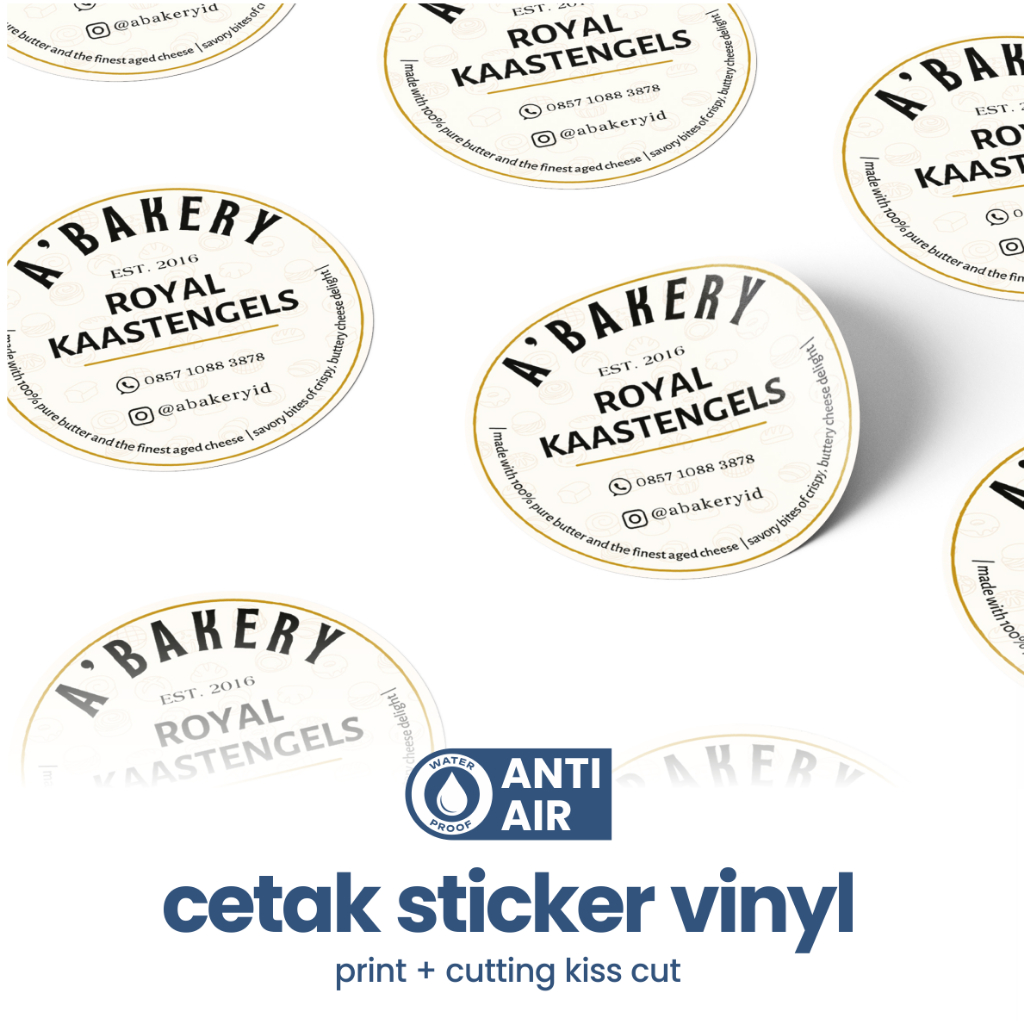 

Cetak Sticker Vinyl A3+ Cutting Murah Untuk Sticker Label Kemasan Anti Air [Vinyl]