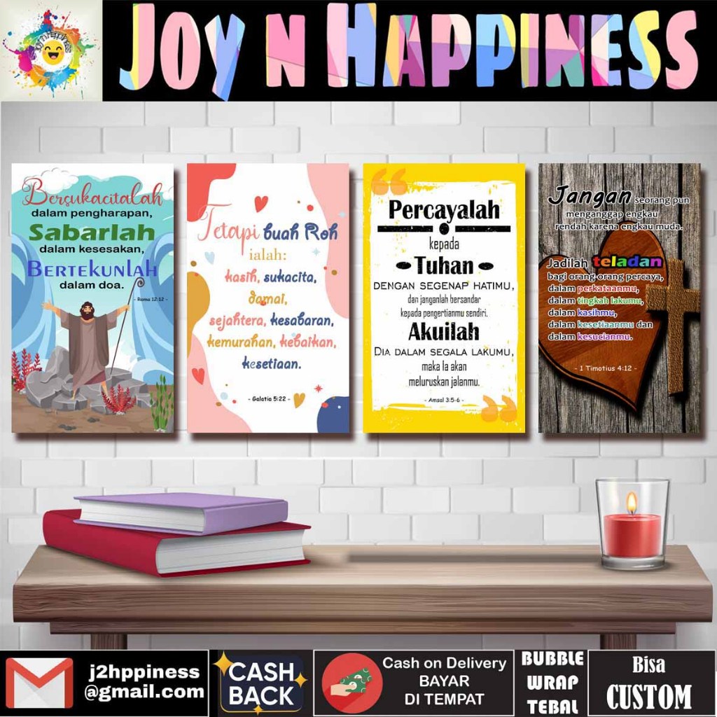 Hiasan Dinding Pajangan Souvenir Dekorasi Ayat Alkitab Katolik Kristen