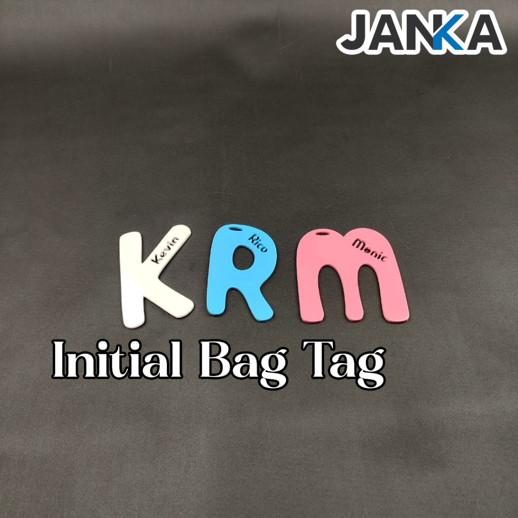

JANKA Gantungan Tas Koper Inisial Custom Tulisan Anak Name tag Initial Bag Tag Akrilik Custom Bentuk Huruf Alfabet Acrylic Luggage Lucu Unik Colorful Souvenir Ulang Tahun Hadiah Hampers Gift Anak